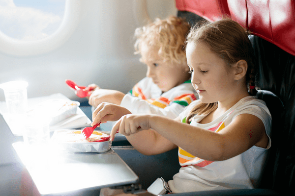 Children's menus on the USA flight