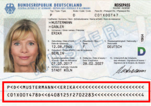 image machine readable zone of passport 